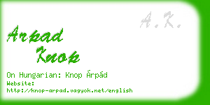 arpad knop business card